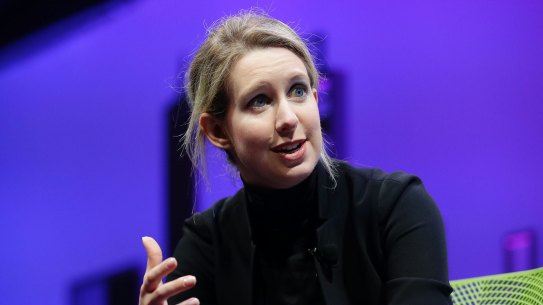 For years, Elizabeth Holmes cultivated her public image with an unusually deep voice, an intense stare and an uniform of black turtlenecks meant to evoke Steve Jobs. 