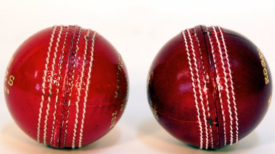 Ball change: The Dukes (left) and Kookaburra cricket balls.