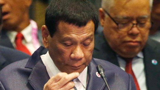 Rodrigo Duterte at the ASEAN Plus China summit in November, 2018.