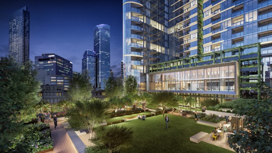 Renders of new residential towers approved for development at Lendlease's Melbourne Quarter in Melbourne