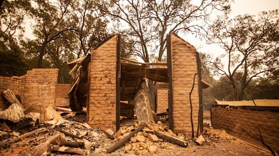 The devastation in Mallacoota, where the Australian Defence Force is active, on New Year's Day. 