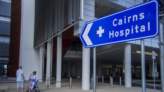 The man was in a critical but stable condition at Cairns Hospital after undergoing several rounds of surgery.