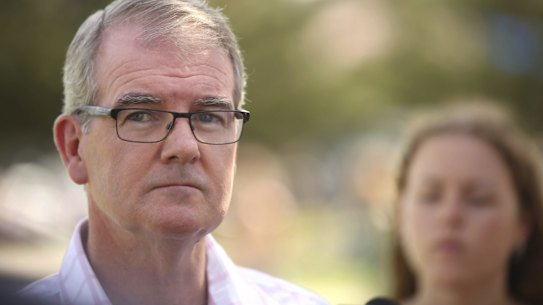 SMH NEWS: NSW Labor Opposition Leader Michael Daley addresses the media at a morning press conference in his electorate of Maroubra follwing yesterday's State Election.  March 24, 2019. Photo: James Alcock.