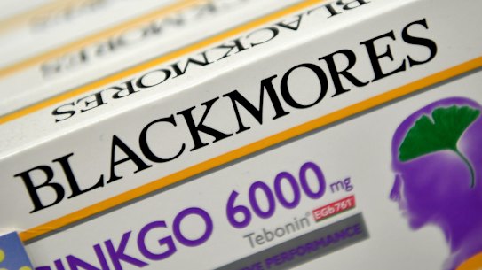 Blackmores vitamins are seen for sale at a chemist in Sydney, Tuesday, February 19, 2019. Blackmores shares have hit an 18-month low after the vitamin maker warned its sales in China were not expected to grow within the next six months. (AAP Image/Joel Carrett) NO ARCHIVING