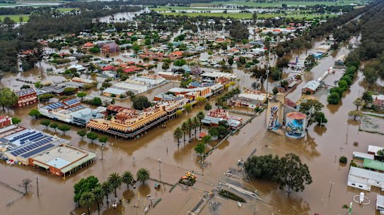 Flood waters have devastated the town of Rochester in central Victoria.
