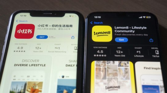 A pair of Chinese-made social apps, Xiaohongshu and Lemon8, have taken over the top two positions on Apple’s iPhone download charts in the US as users seek out alternatives to TikTok ahead of an imminent ban. Photographer: Raul Ariano/Bloomberg