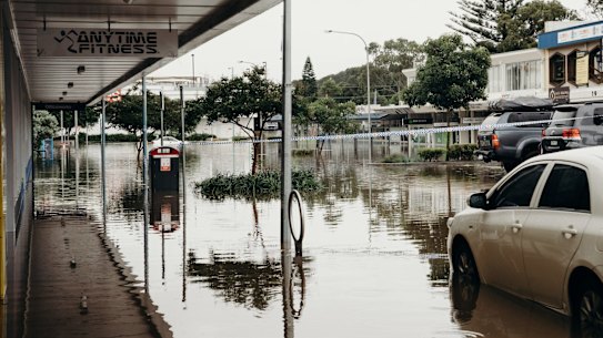 Flooding in Port Macquarie on Saturday.