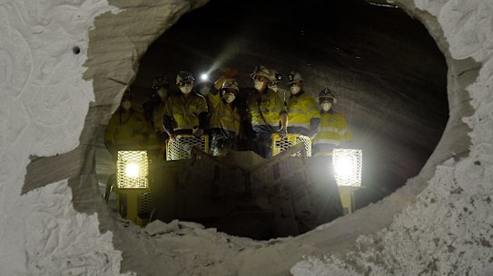WestConnex staff during tunnel construction in 2021.