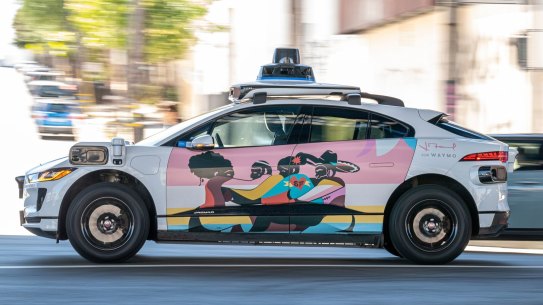 A Waymo self-driving taxi in San Francisco.