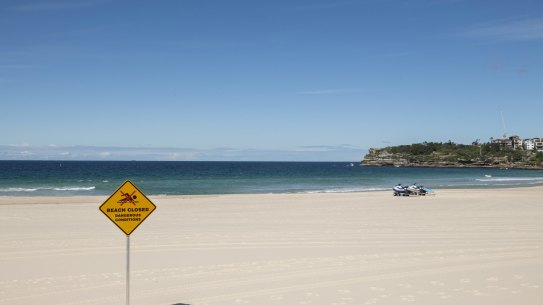 Bondi beach is closed due to the coronavirus lockdown. 