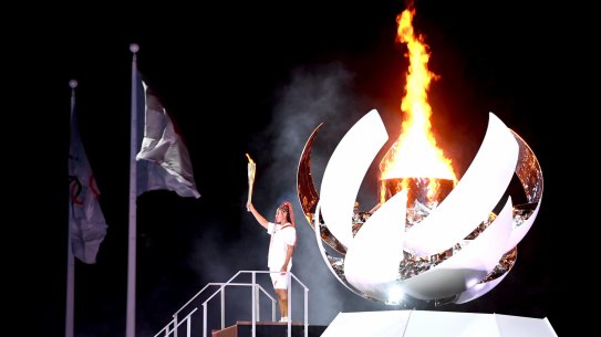 Four-time grand slam winner Naomi Osaka lit the cauldron at the opening ceremony of the Tokyo Olympics.