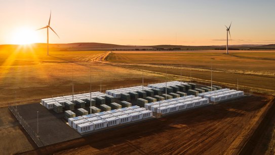 The site of the Tesla Big Battery at Neon's Hornsdale wind farm in South Australia.