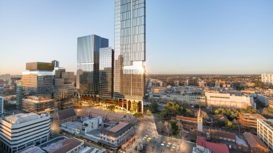 A render for Walker Corporation's proposal for 6 & 8 Parramatta Square in Sydney's west