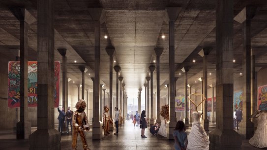 An artist’s impression shows what the new Oil Tank Gallery could look like at Sydney Modern.