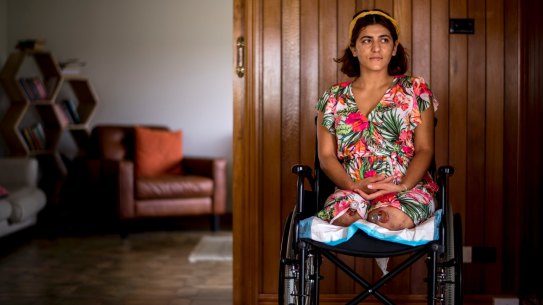 Film director Lisa Calan, 29, lost both her legs in 2015 when the IS bombed a political rally at Diyarbakir, the biggest city of Kurdish southeast of Turkey, just two days before the general elections. 14 December 2017. The Age News. Photo: Eddie Jim.
