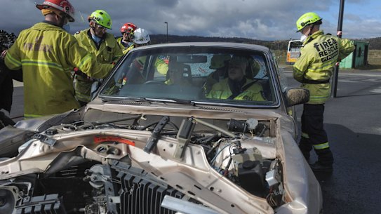 ACT firefighters during a training exercise in 2014. Firefighters responded to more than 12,000 incidents in 2017-18.  