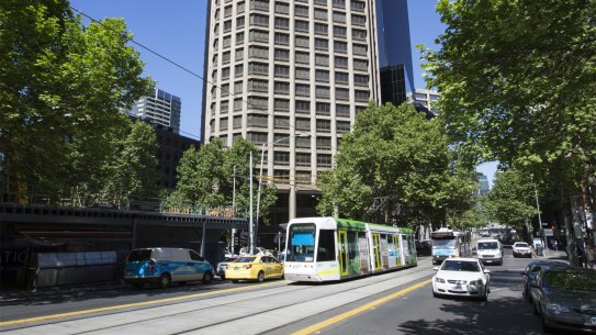 The tower at 555 Collins Street is being demolished.