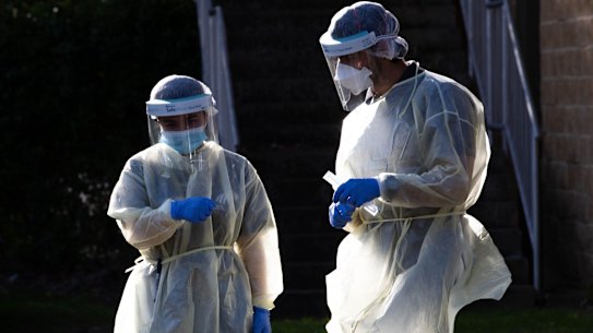 A COVID testing clinic in Kyeemagh, Sydney.