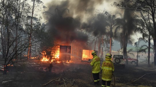 Buildings and property were lost as bushfires raced through Failford on the mid north coast, NSW.