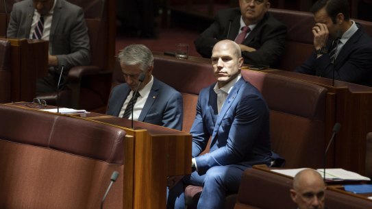 Senator David Pocock, who secured the passage of the government’s industrial relations reforms.