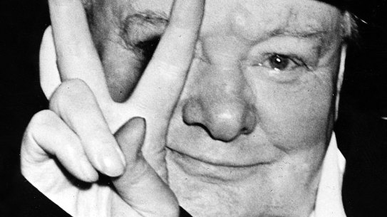 the Rt. Hon Sir Winston Churchill 1953 V for victory . Winston Churchill during his visit to Washington in January 1953 . photo Camera Press squiz