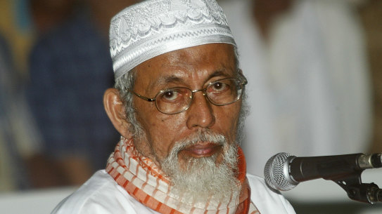 Abu Bakar Bashir, pictured at court in Jakarta in 2003. 