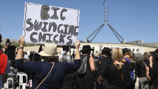 Women are angry and they’re not going away ... the March 4 Justice at Parliament House last week. 