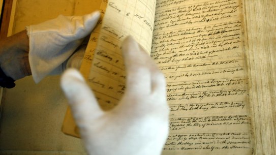 The Endeavour Journal of Captain James Cook, part of the special collection at the National Library in Canberra.