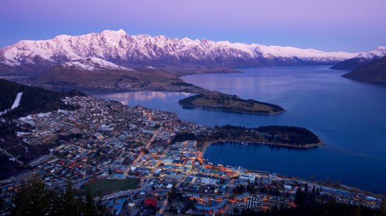 Winter scene in the snow, Queenstown. New Zealand. 
