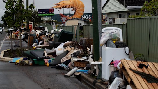 Flood-damaged possessions in Ballina, in the Northern Rivers region of NSW.