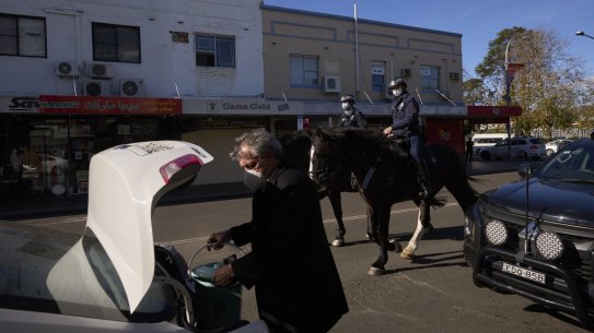 Mounted Police patrol in Fairfield on July 17. 