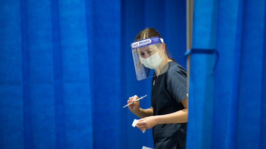 COVID-19 Generics. MelbourneÂ  mass vaccination centre.Â  Melbourne Convention and Exhibition Centre.
Photo by Jason South. 27th May 2021