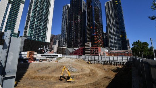 New Apartments and apartments under construction at the corner of Lonsdale and Spencer streets Melbourne. 24th January 2018 Fairfax Media The Age news Picture by Joe Armao