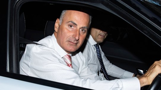 Drummoyne MP John Sidoti leaves the ICAC in Sydney.