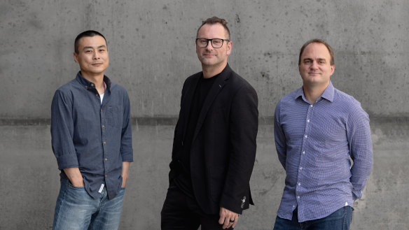 Head chef David Yuan and general managers Glen Bagnara and Philippe Perrey.