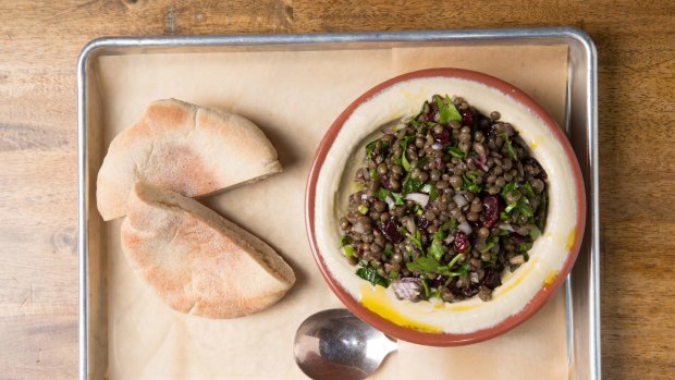 At The Left-Handed Chef, hummus and house-made pita underpin most dishes.
