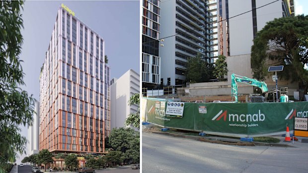 The new Scape student housing building planned in South Brisbane. 
