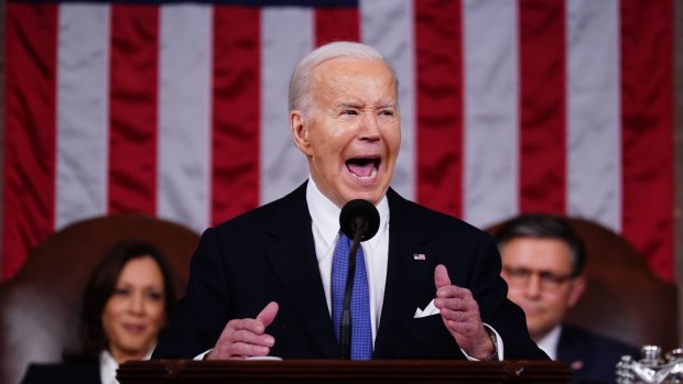 Biden fires up to take Republican hecklers and Trump head on
