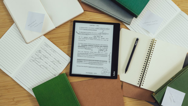 E-readers now not only replace your bookshelf, but your notebooks too