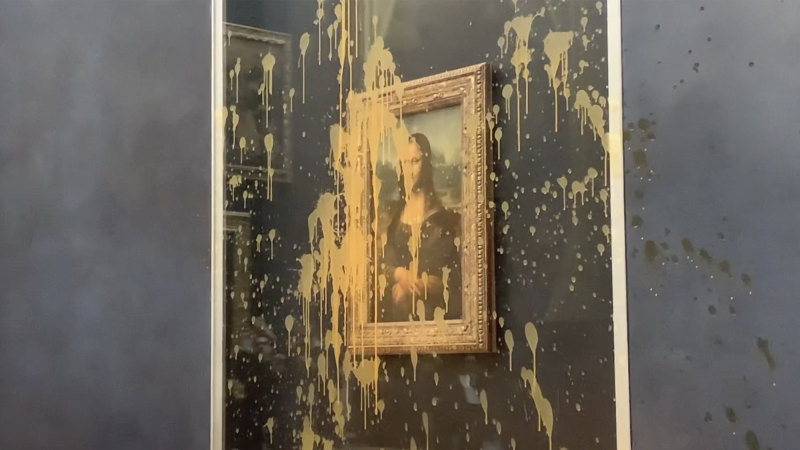Climate change activists hurl soup at ‘Mona Lisa’ painting