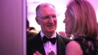 Mike Wilkins speaking with Catherine Brenner at the Chief Executive Women dinner in 2018. Both are now (once more) colleagues on the board of Scentre. 