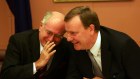 Peter Costello and John Howard, the key architects of the goods and services tax. Mr Costello says the days of tax reform like the GST are over.