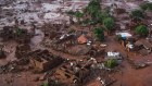 Homes lie in ruins in Bento Rodrigues, Minas Gerais, Brazil, after the Samarco dam burst on November 5, 2015. 