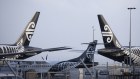 Air New Zealand aircraft sit on the tarmac at the International Terminal of Auckland Airport in Auckland. 