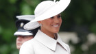 Meghan, Duchess of Sussex arrives at the National Service of Thanksgiving at St Paul’s Cathedral on June 03, 2022 in London, England. 