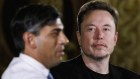 Elon Musk in conversation with British Prime Minister Rishi Sunak during the AI summit in London.