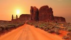 Dirt road in Monument Valley Tribal Park, Utah.