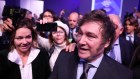 The motor-mouthed Argentine president was mobbed at Davos after delivering his keynote address.