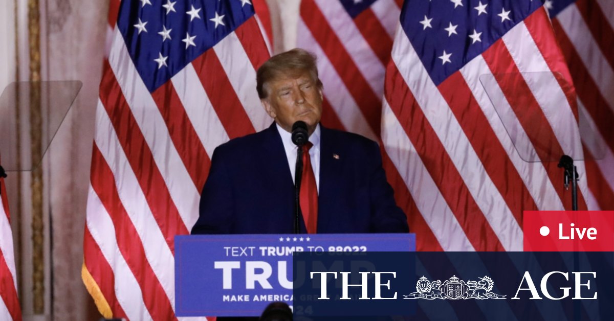 Trump ogłasza bieg wyborczy w USA w 2024 roku”;  Forbes, Yukowra NSW dotknięte powodzią;  Polska trafiona rosyjskimi rakietami;  Anthony Albanese spotyka Xi Jinpinga;  Trump ogłosi przetarg na wybory w USA w 2024 roku;  Wiktoriańska kampania wyborcza 2022 trwa