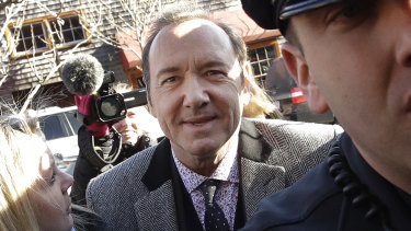 Actor Kevin Spacey arrives at the court in Nantucket in January.